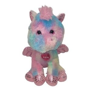 15" Walmart Pegasus Horse Rainbow Tie Dye Plush Stuffed Animal Toy